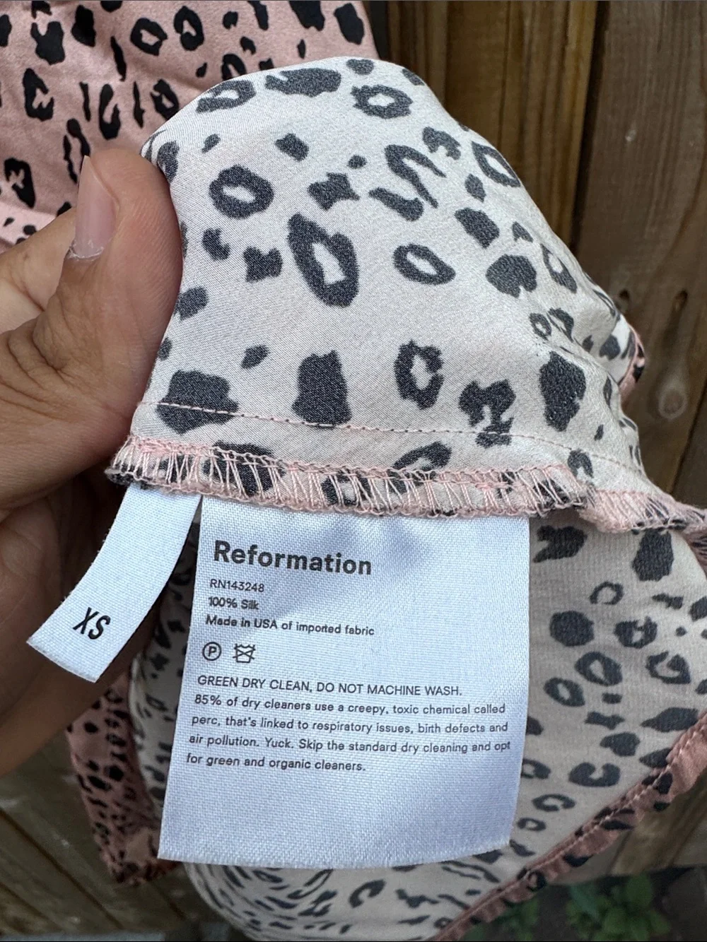 Reformation silk Blush Pink Leopard Slip Dress - Picture 6 of 7